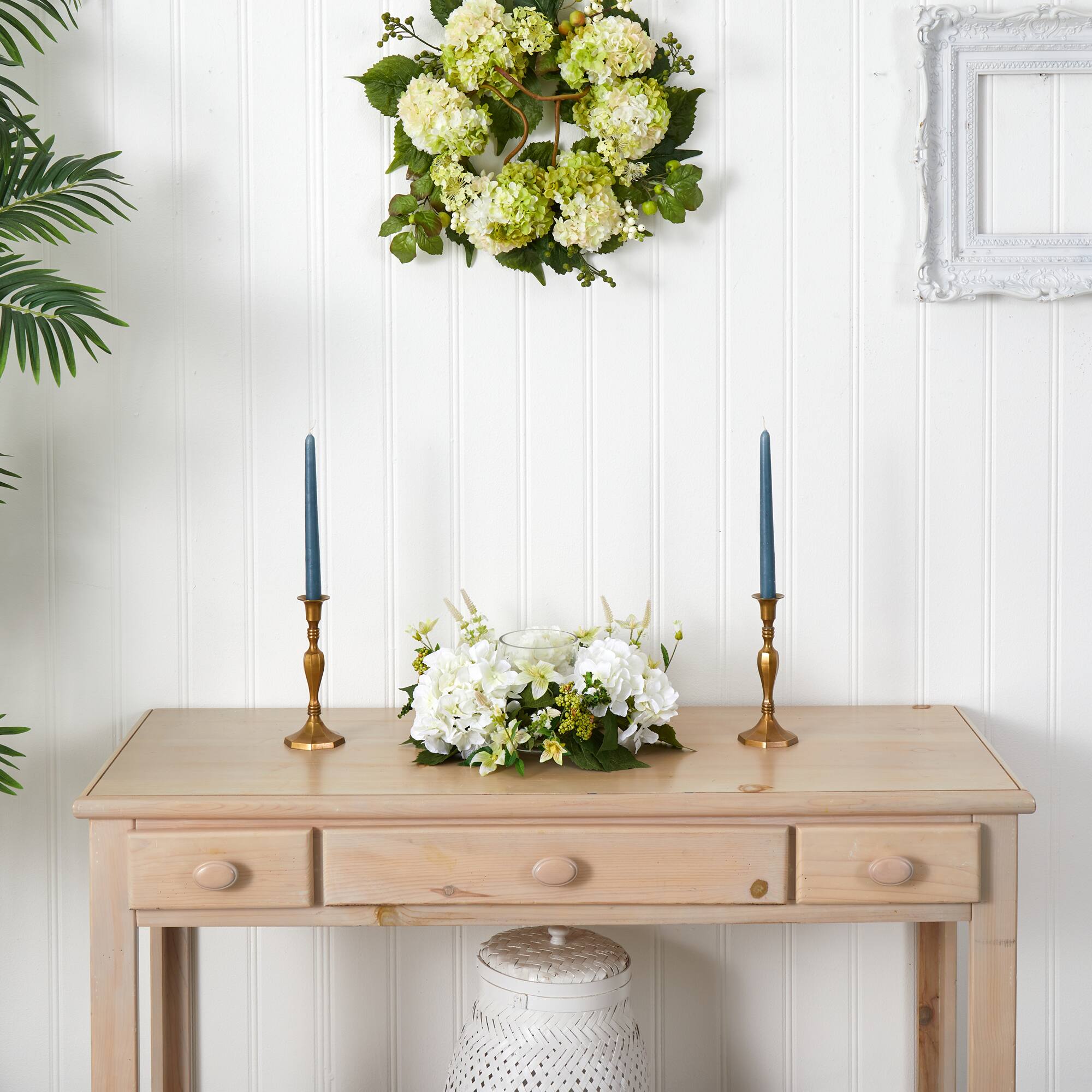 6" Hydrangea Artificial Arrangement Candelabrum